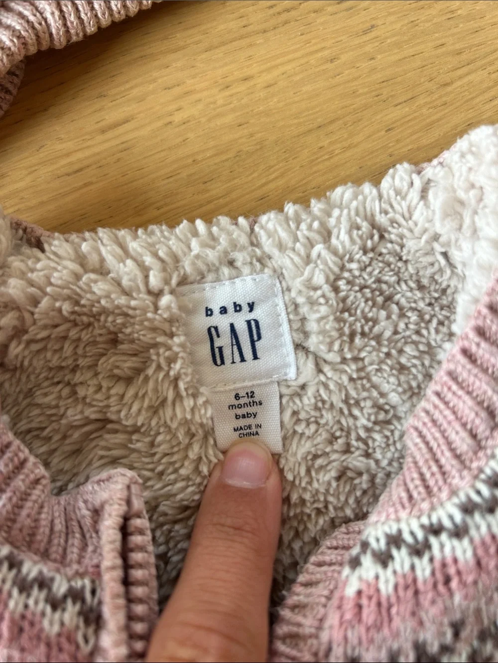GAP Baby Pink Fair Isle Zip Cardigan with Matching Hat